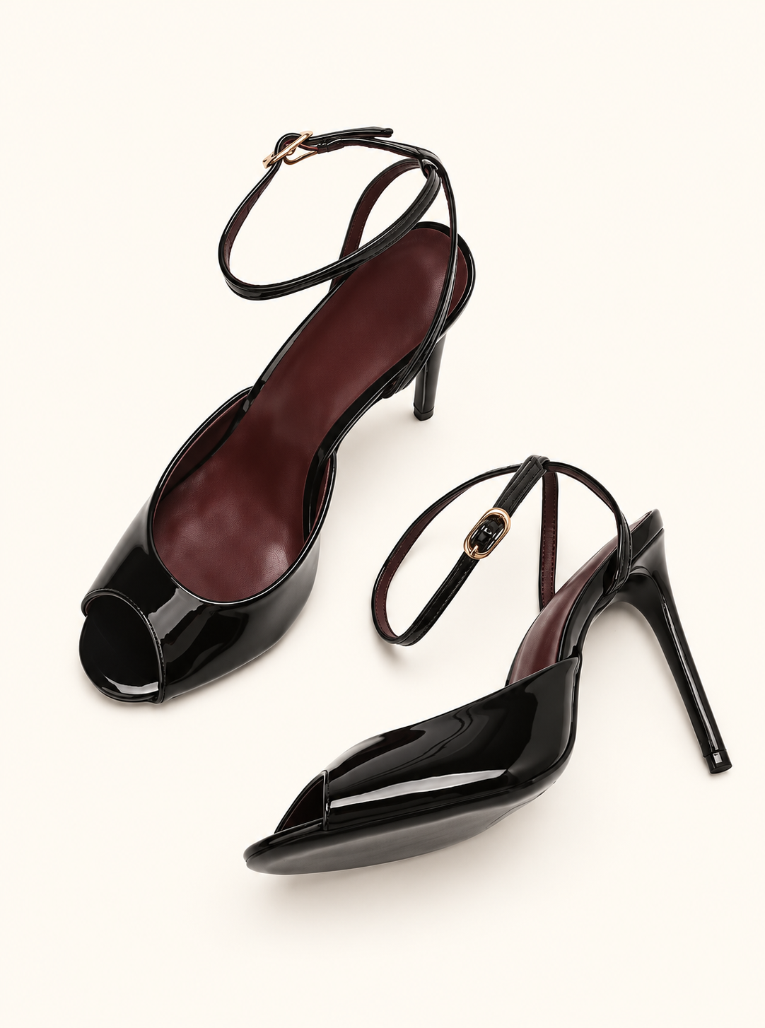 Celeste Open-Toe Ankle-Strap Heels