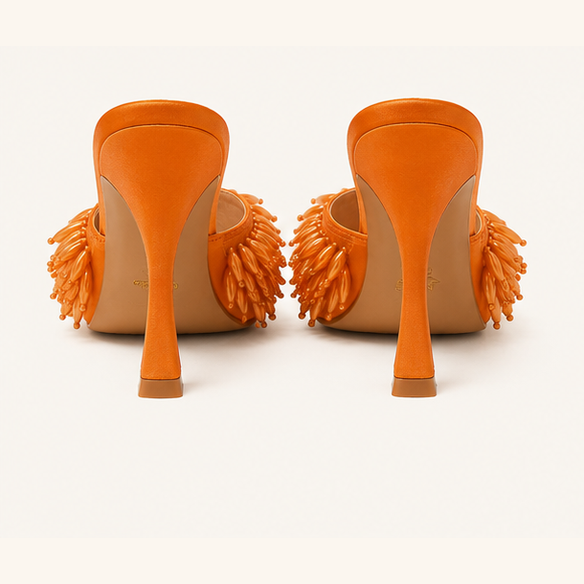 Tangerine Fringe Mule