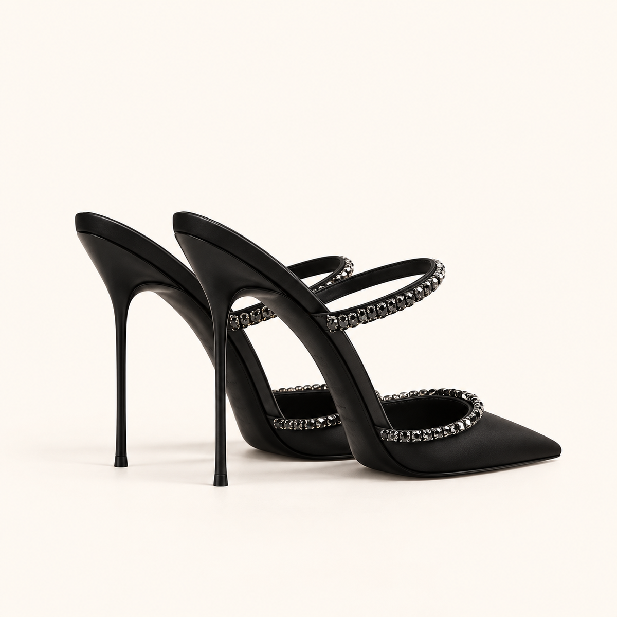 Vesper Crystal Mule Heels