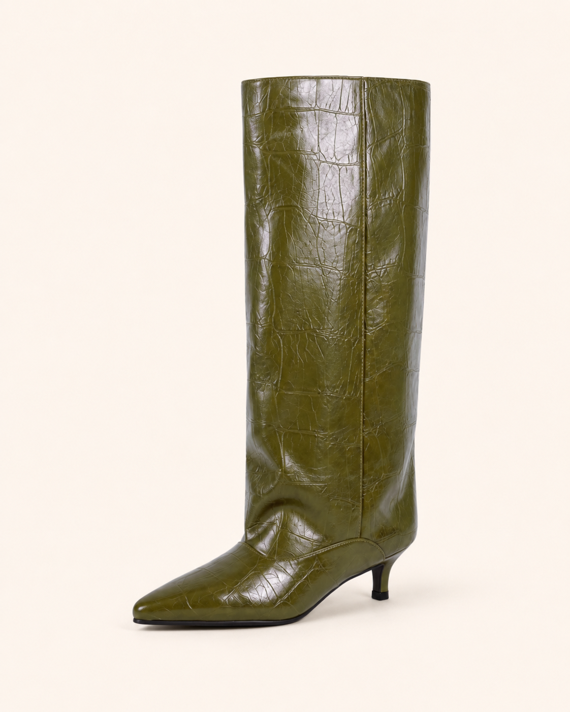Vera Olive Croc Boots
