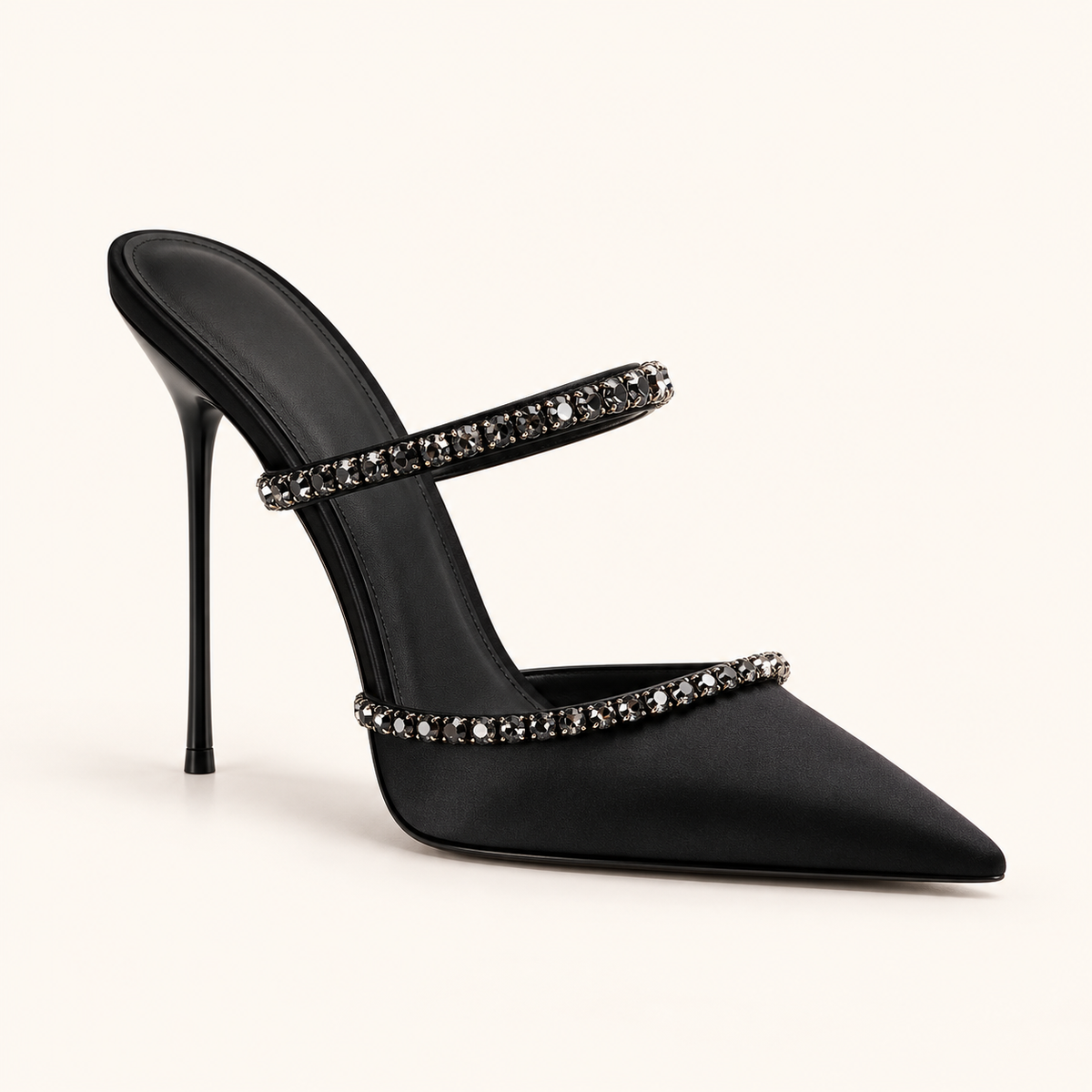 Vesper Crystal Mule Heels