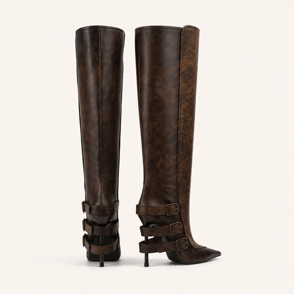 Caterina Triple-Buckle Boots