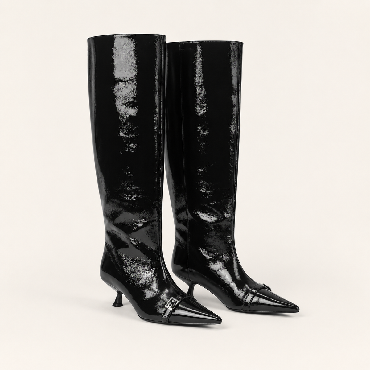 Nerina Patent Buckle Boots