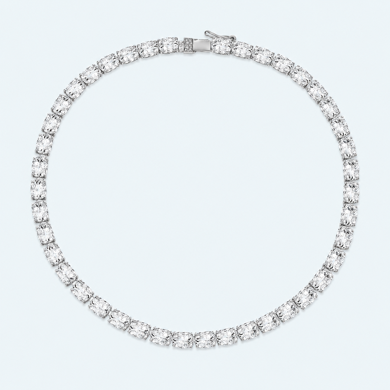 Marchetti East-West Oval Moissanite Necklace