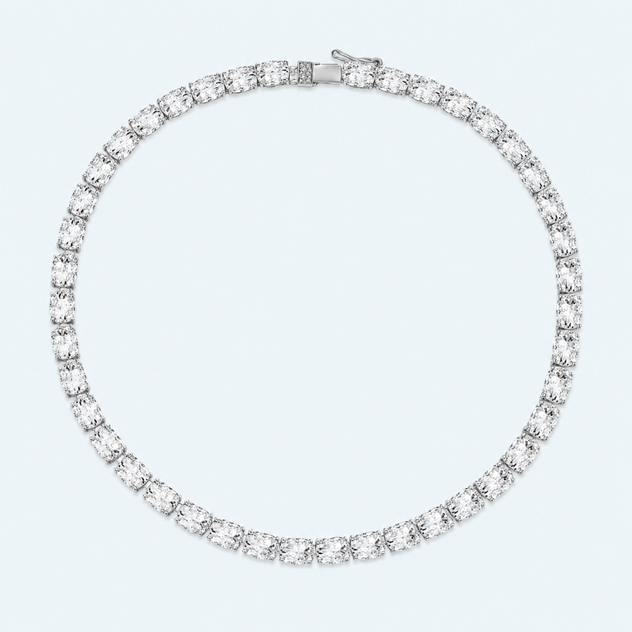 Marchetti East-West Oval Moissanite Necklace