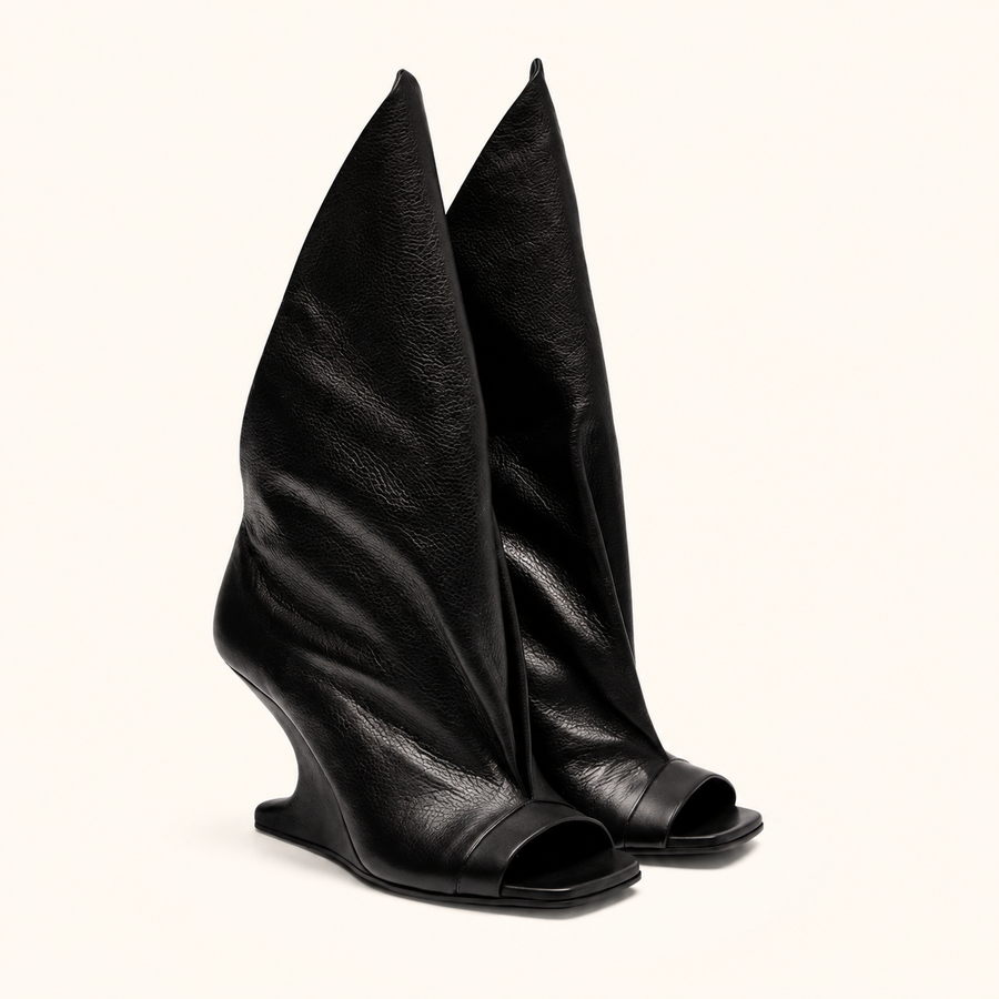 Aurelia Sculpted Open-Toe Boots