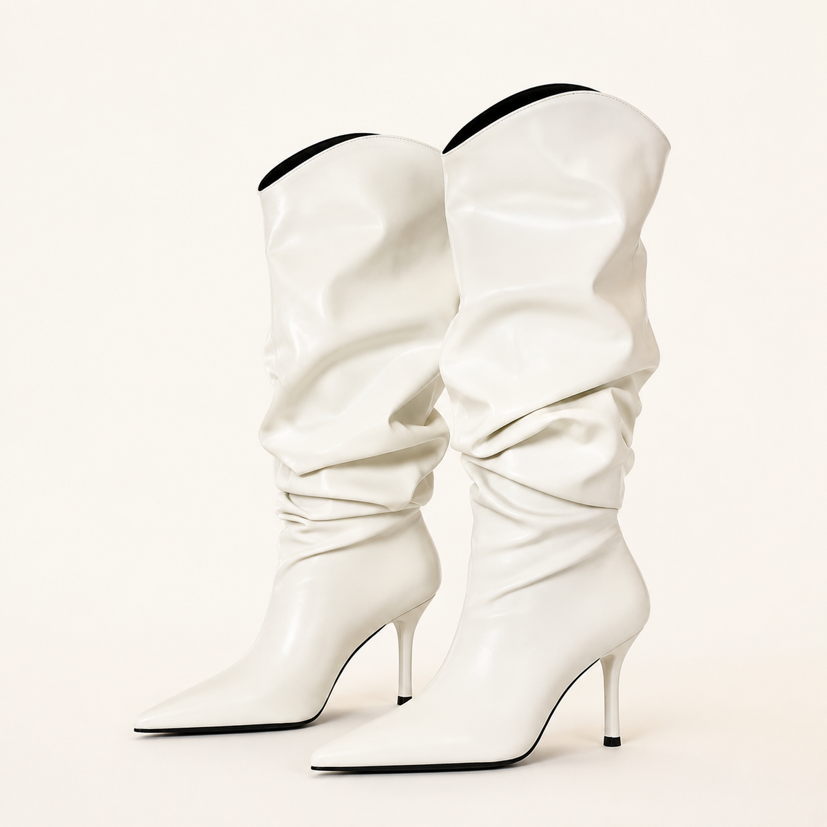 Ginevra Ivory Slouch Boots