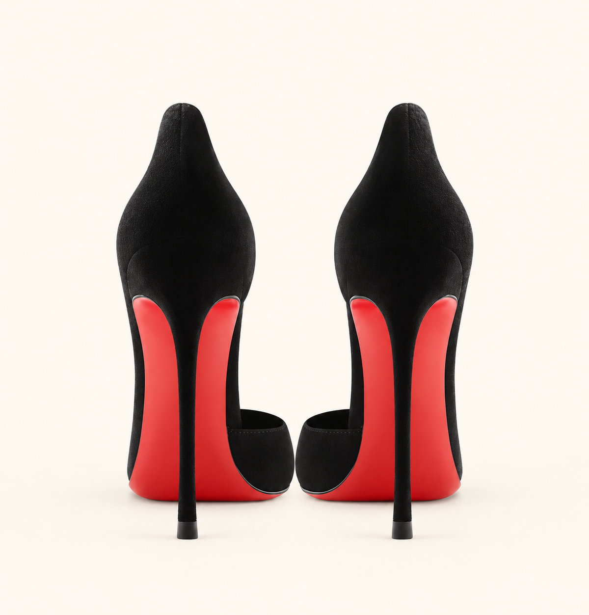 Noire Rouge Pointed Pumps