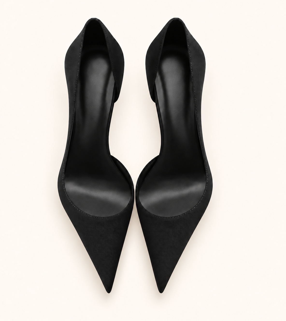 Noire Rouge Pointed Pumps