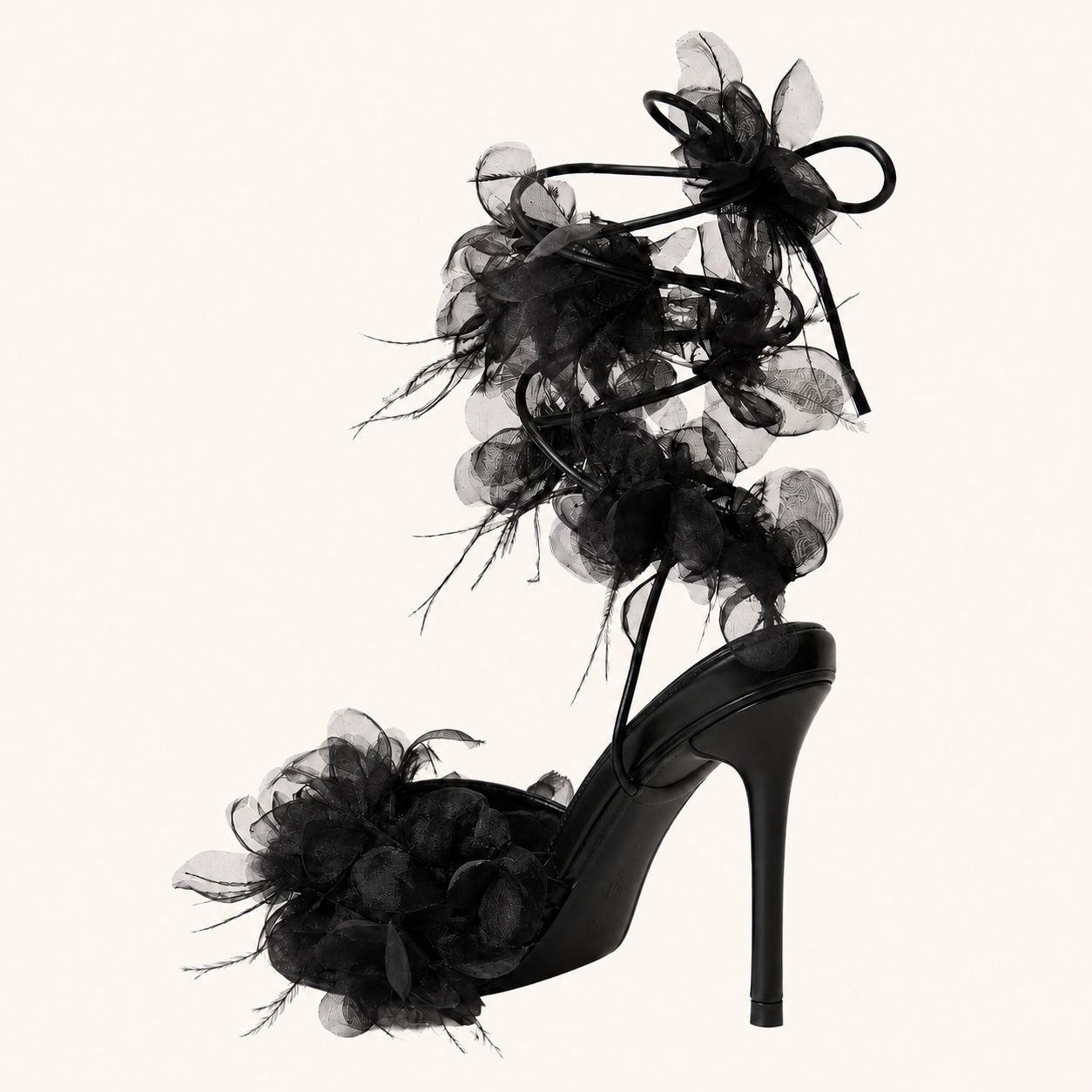 Noir Fleur Sandal