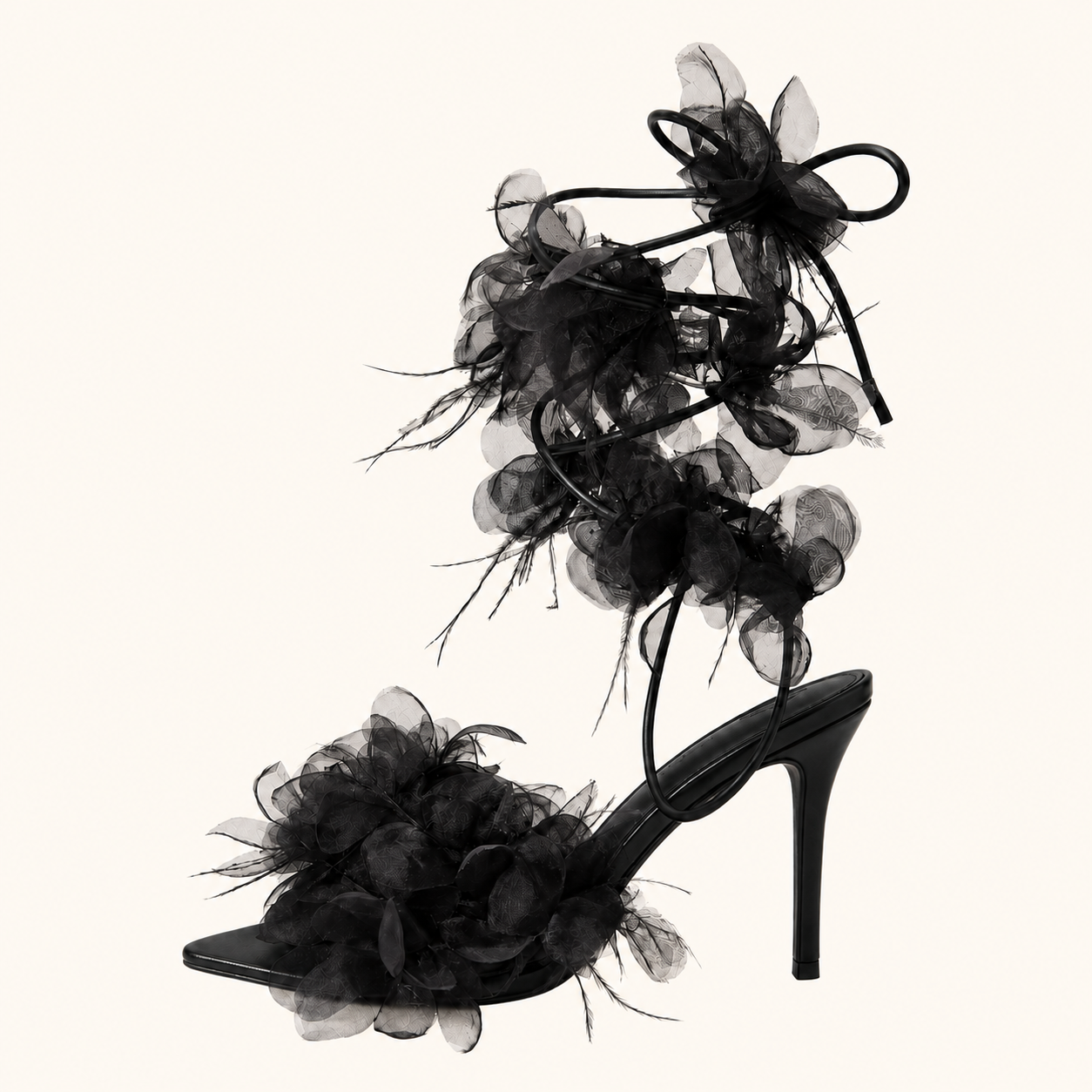 Noir Fleur Sandal