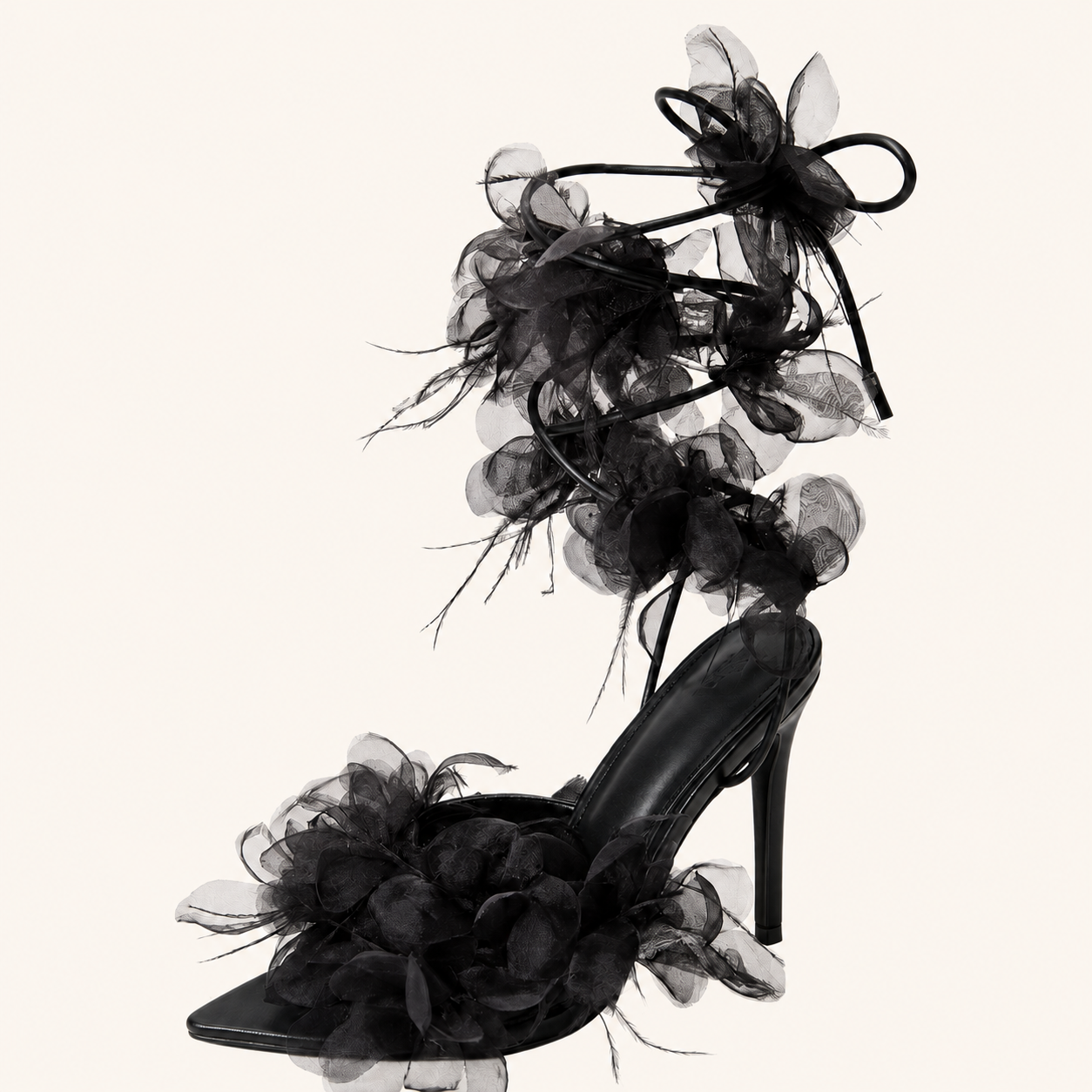 Noir Fleur Sandal