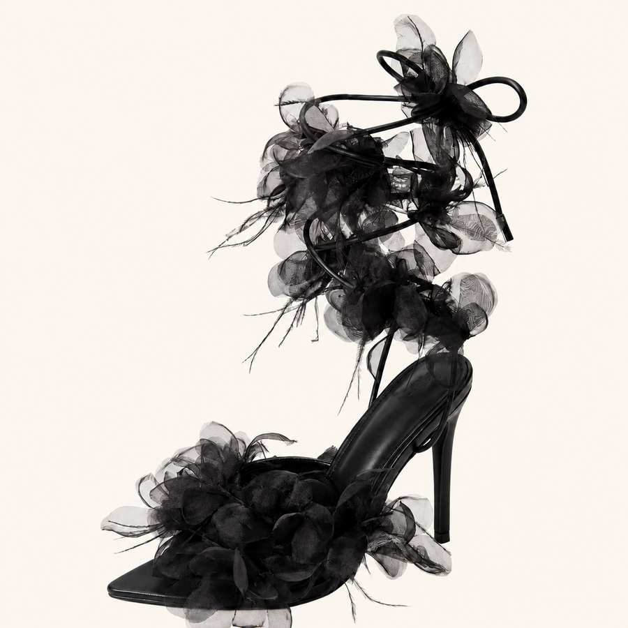 Noir Fleur Sandal