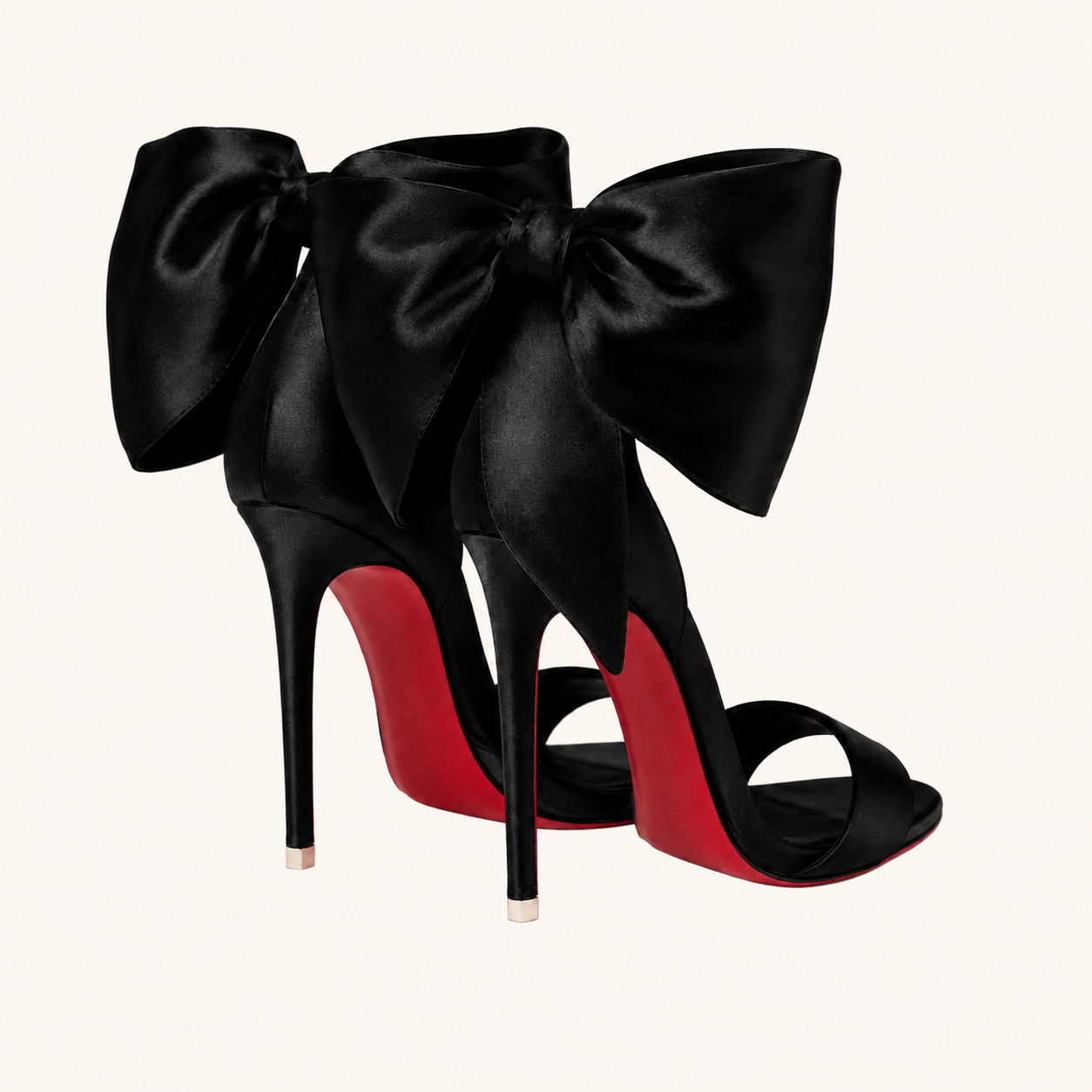 Noir Satin Bow Sandal