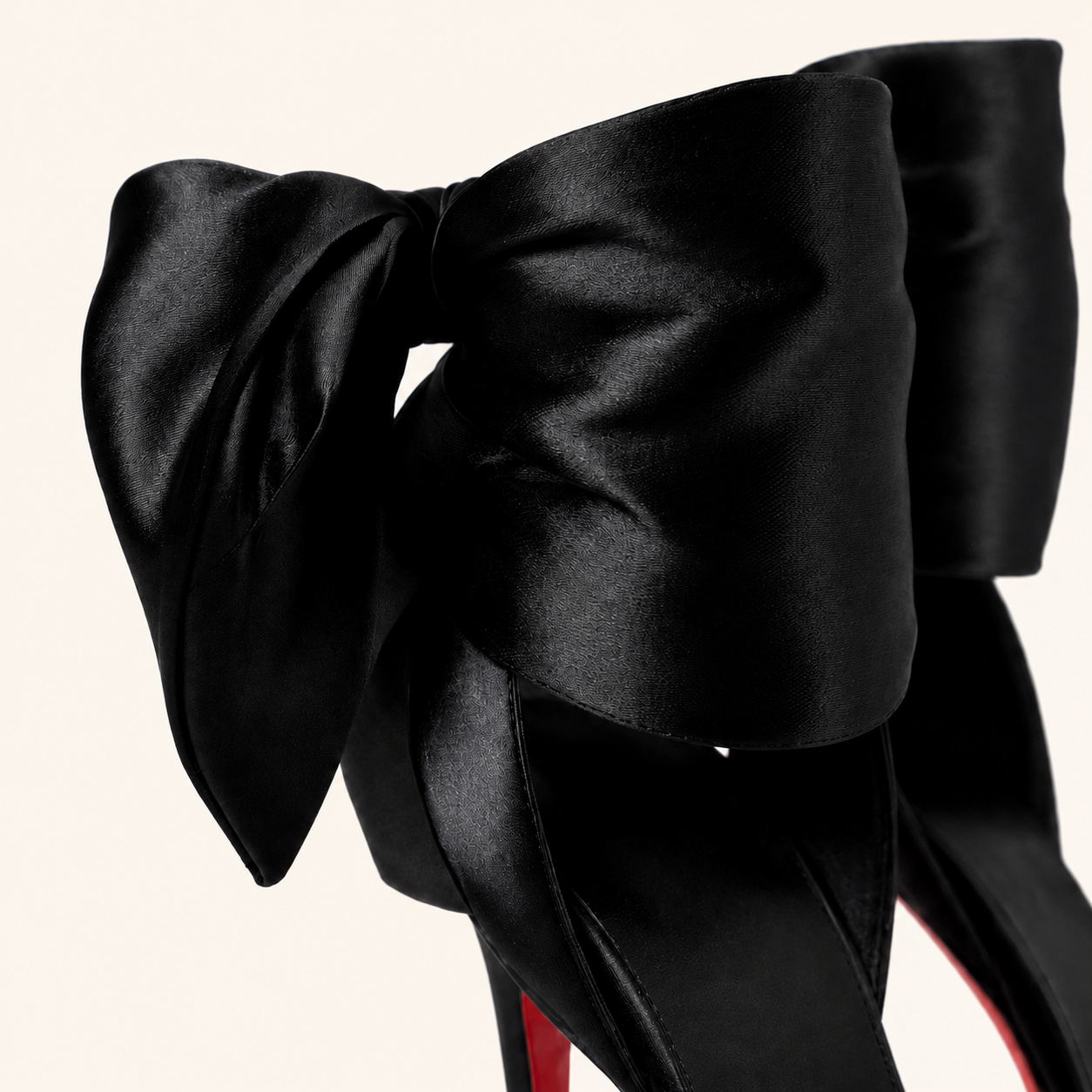 Noir Satin Bow Sandal