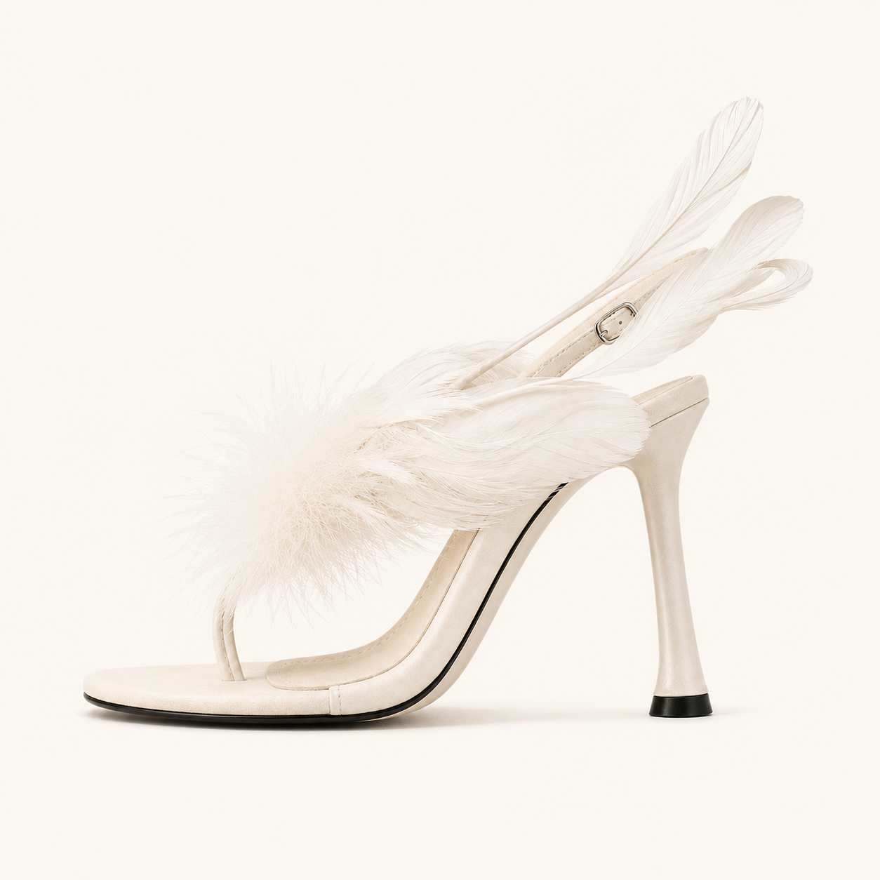 Blanc Plume Heel