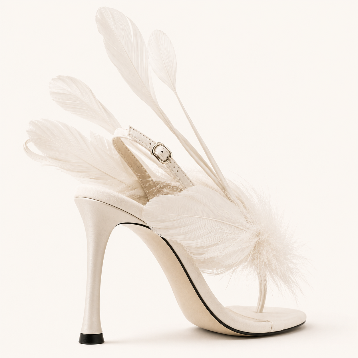 Blanc Plume Heel