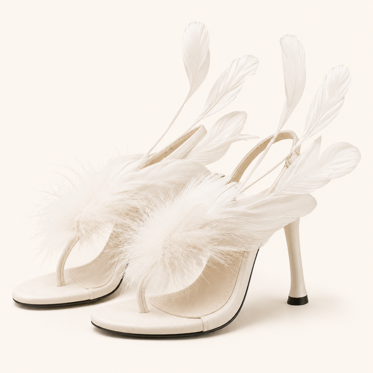 Blanc Plume Heel