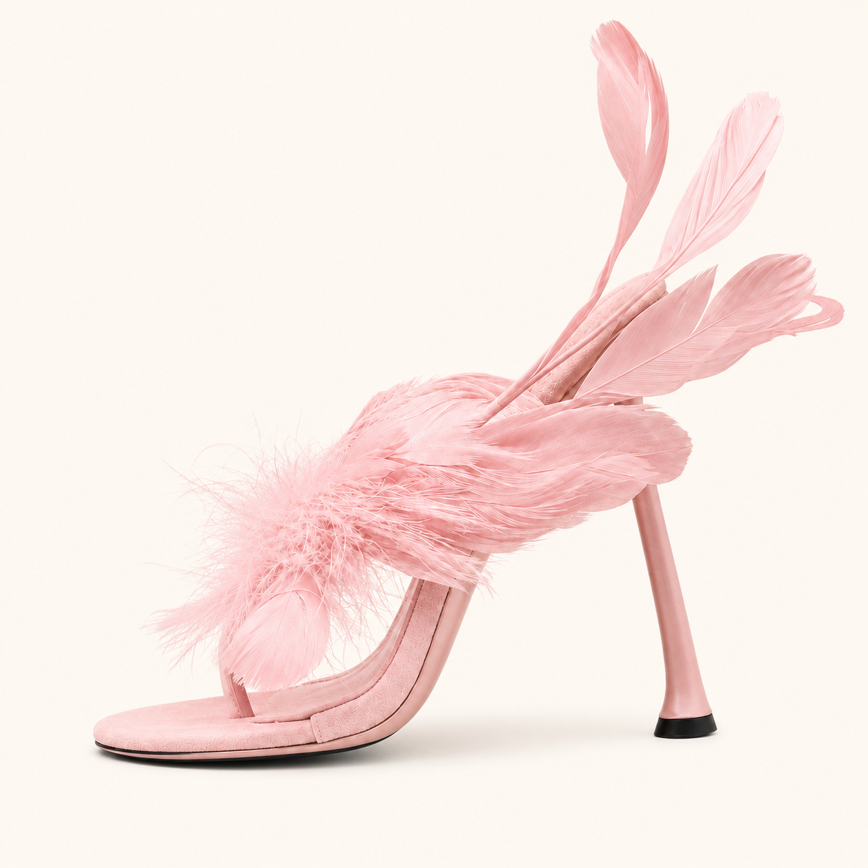 Rose Plume Heel