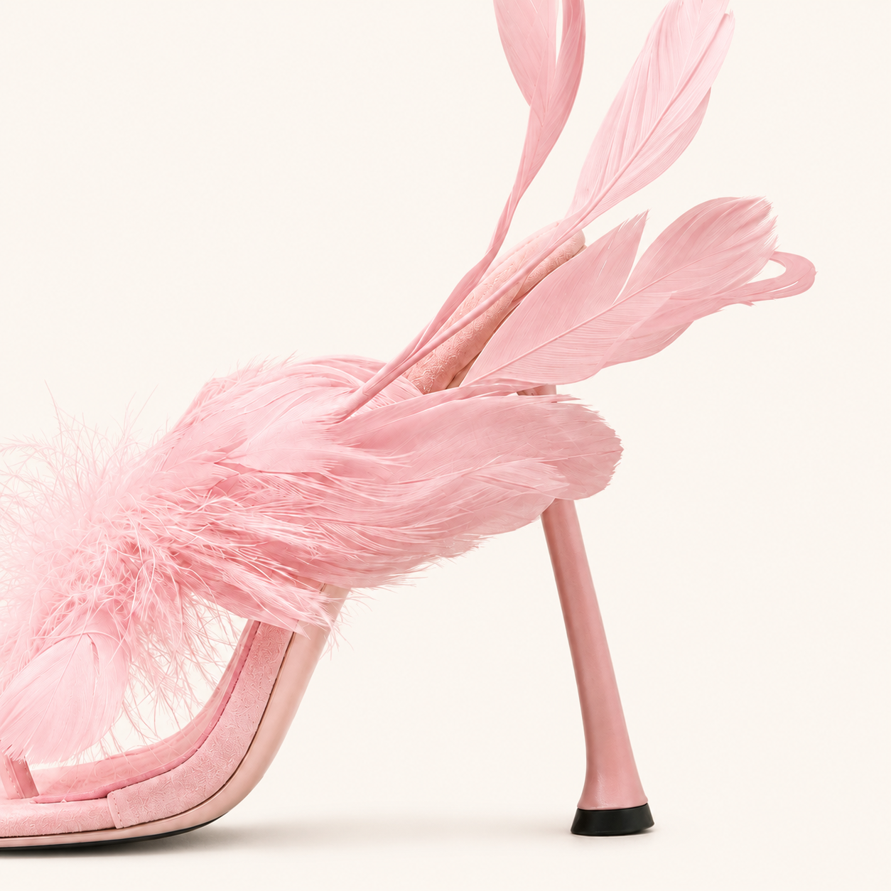 Rose Plume Heel