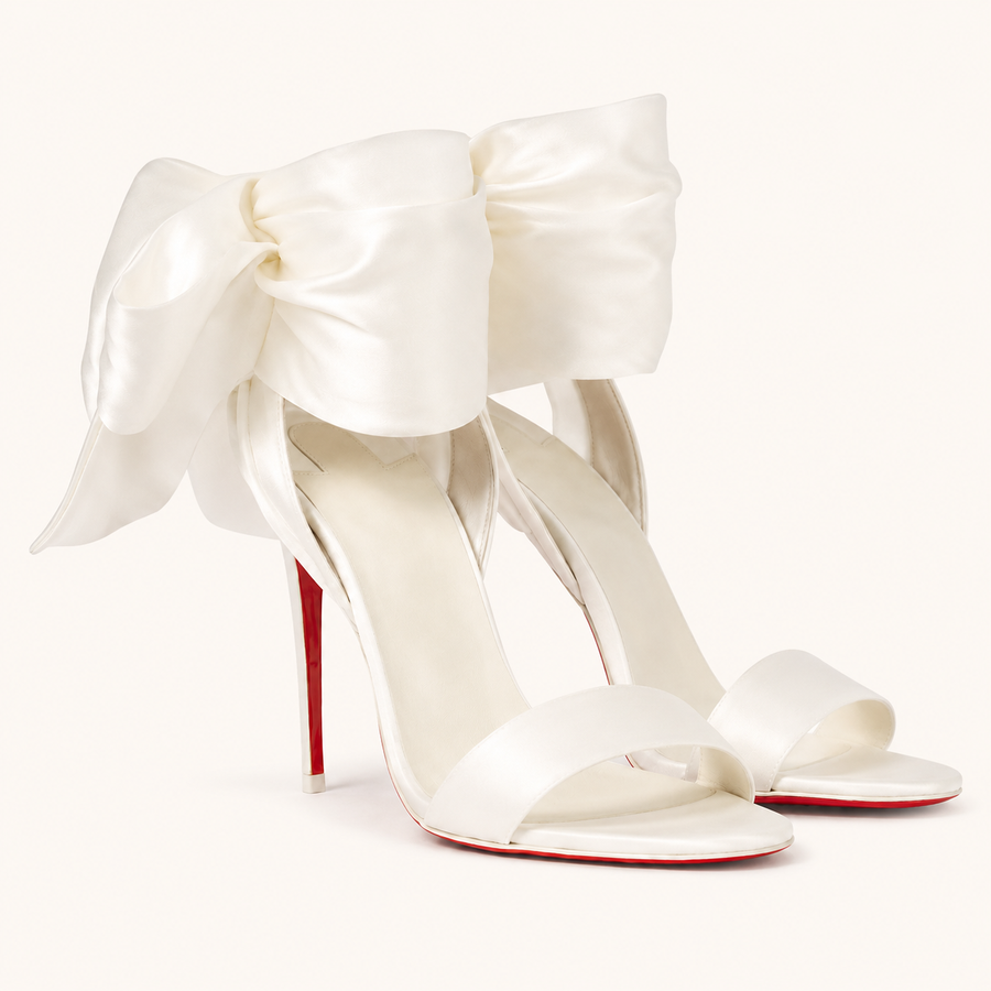 Ivory Satin Bow Sandal