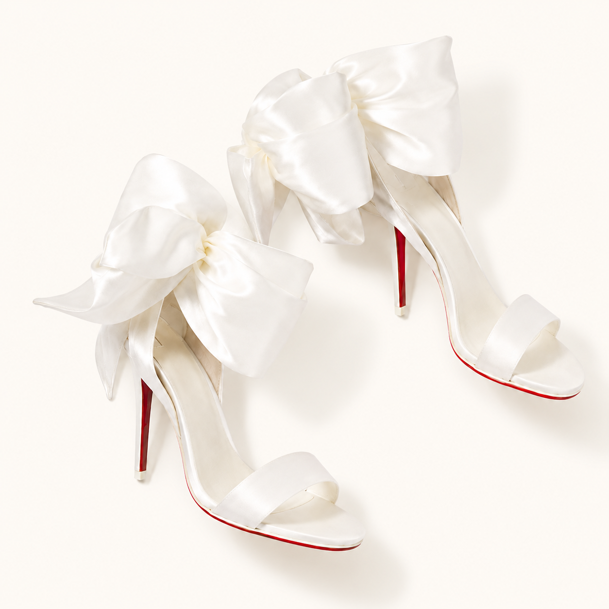 Ivory Satin Bow Sandal