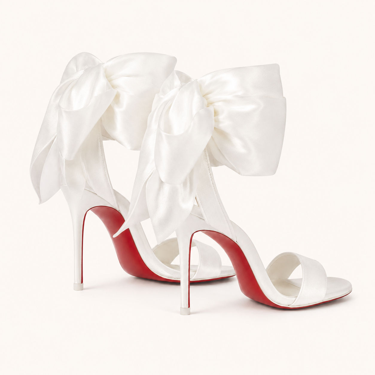 Ivory Satin Bow Sandal