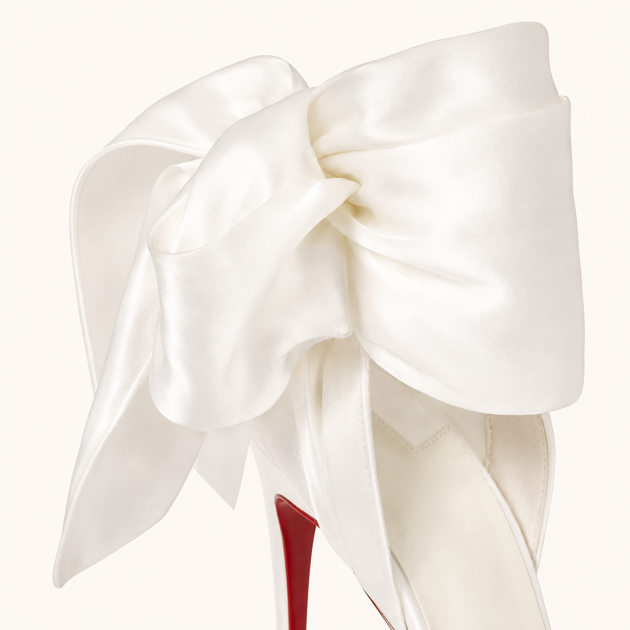 Ivory Satin Bow Sandal