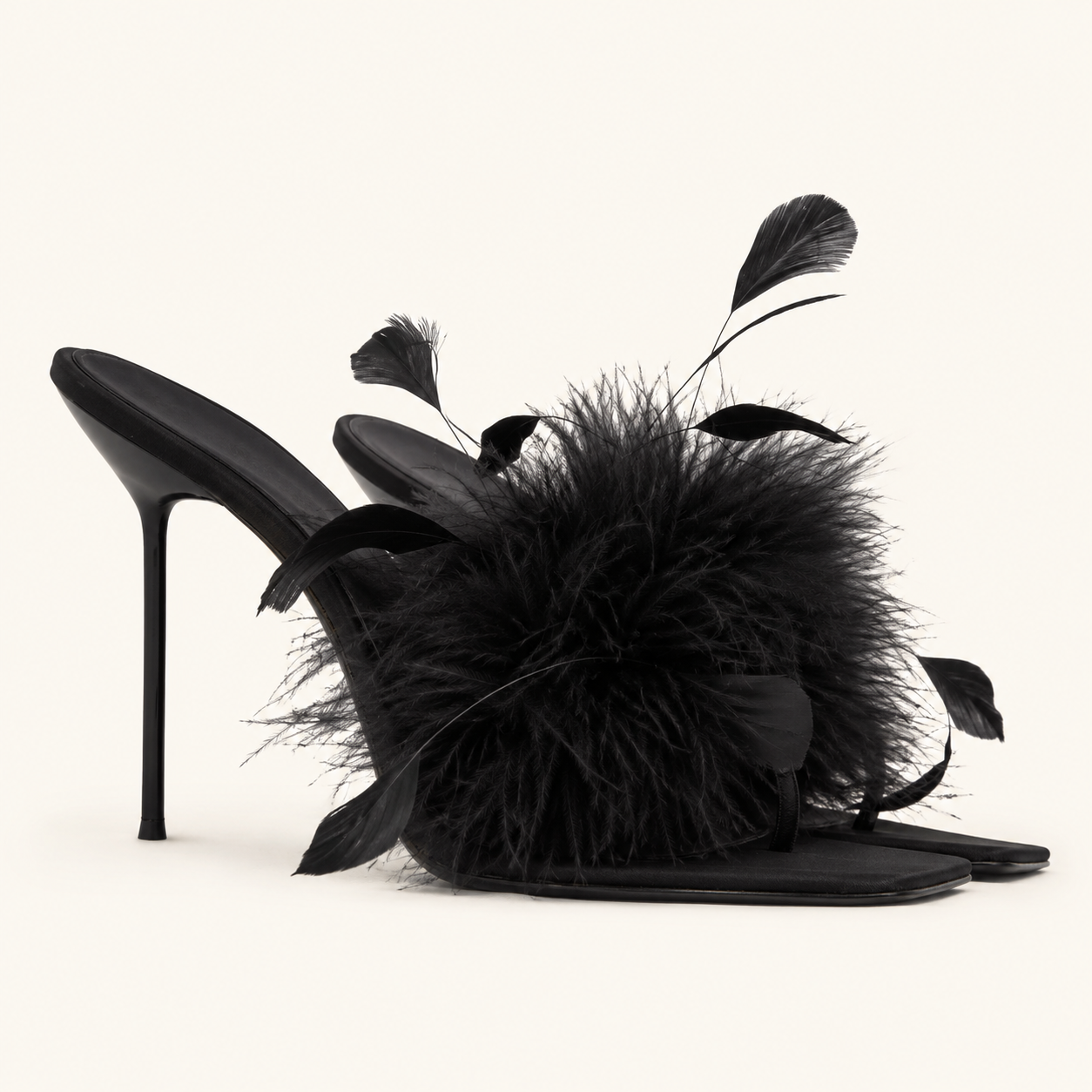 Noir Feather Mules