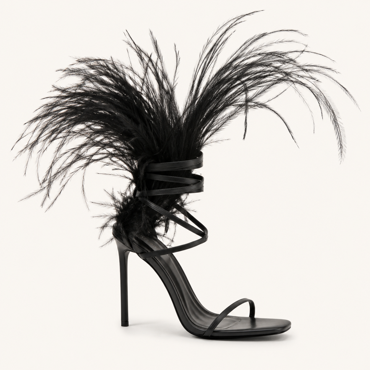 Noir Plume Sandals