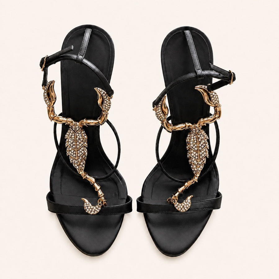 Noir Serpente Sandal