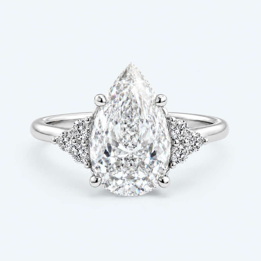 Marchetti Pear Side Stone Ring