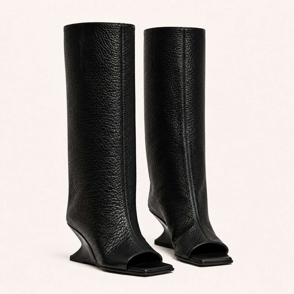 Selene Open-Toe Wedge Boots