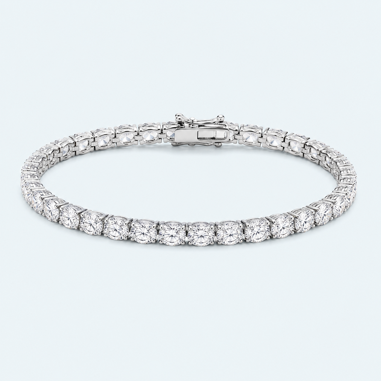 BXINY 0.3-1.5CT Oval Cut Moissanite Tennis Bracelets S925 Silver East-west Diamond Hand Chain for Women Men HipHop Jewelry Gifts