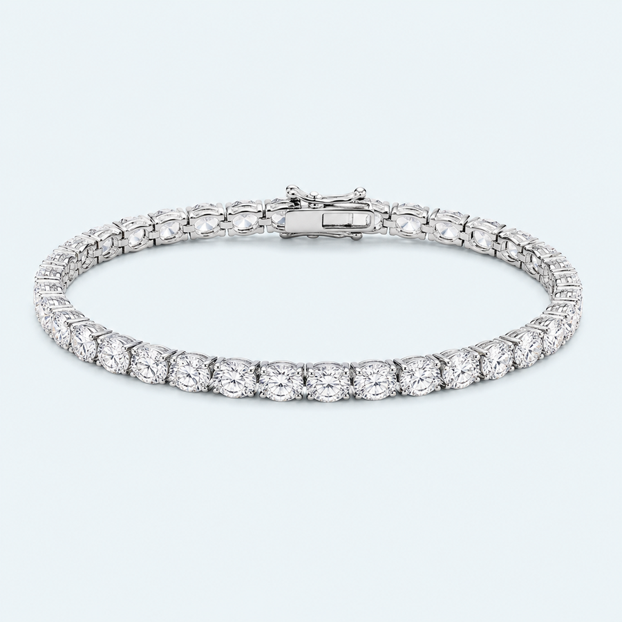 BXINY 0.3-1.5CT Oval Cut Moissanite Tennis Bracelets S925 Silver East-west Diamond Hand Chain for Women Men HipHop Jewelry Gifts