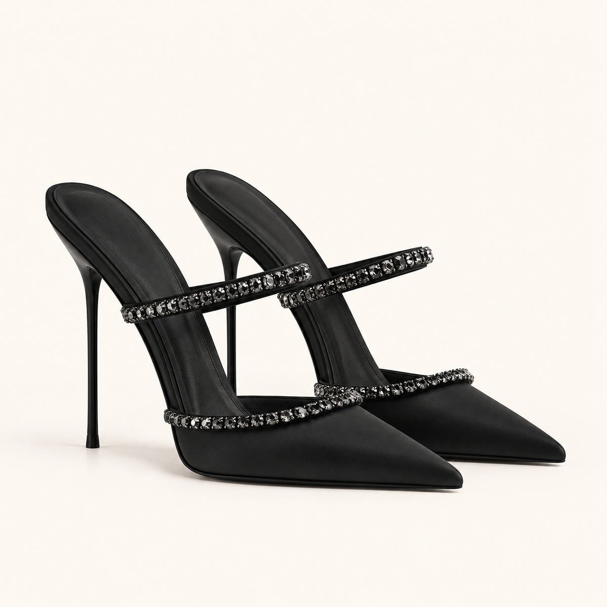 Vesper Crystal Mule Heels