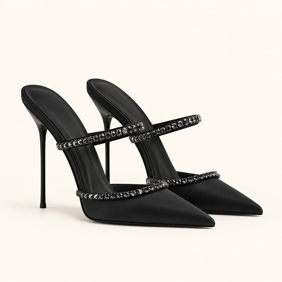 Vesper Crystal Mule Heels