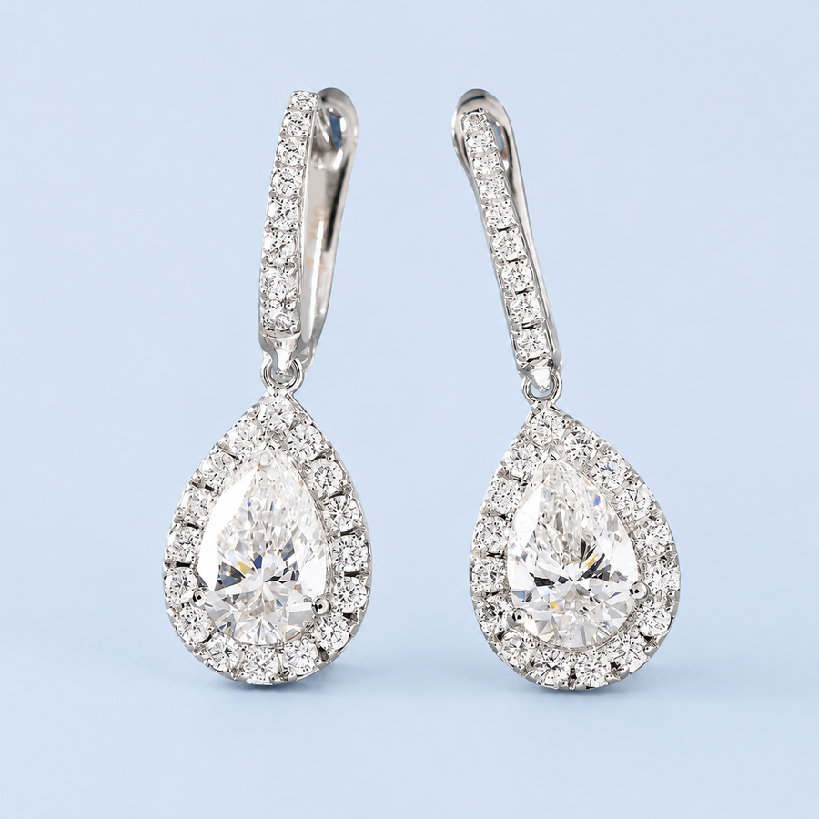 Marchetti Pear Halo Earrings