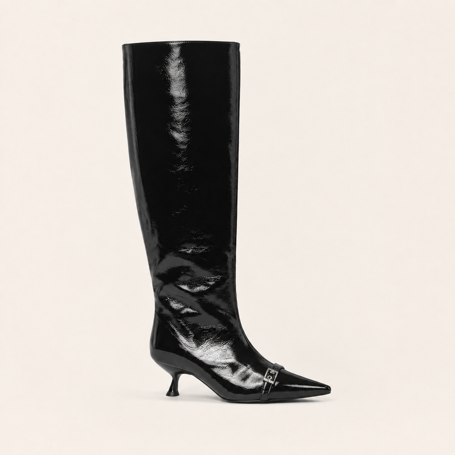 Nerina Patent Buckle Boots
