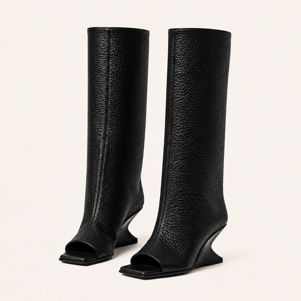 Selene Open-Toe Wedge Boots