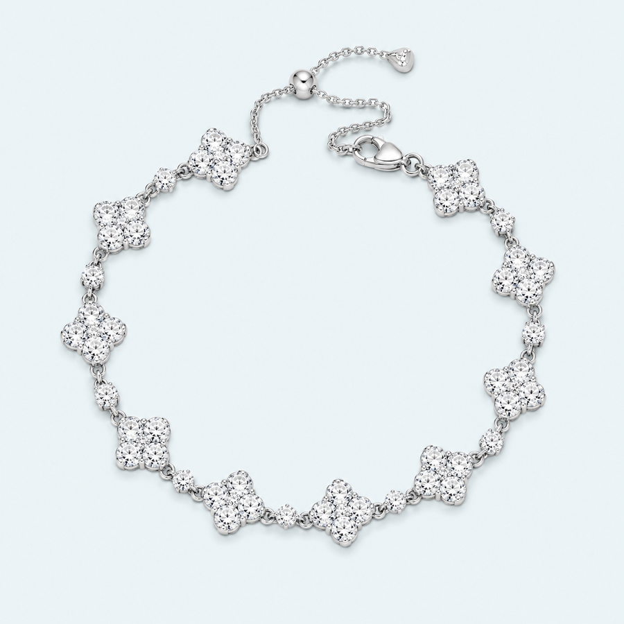 BXINY Full Moissanite Bracelet 925 Sterling Silver Leaf Clover Diamond Hand Chain for Women Engagement Gifts Jewelry Certificate