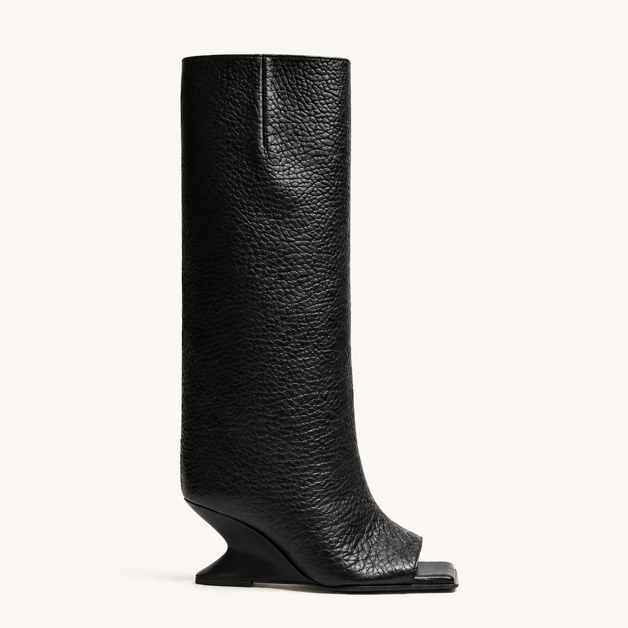 Selene Open-Toe Wedge Boots