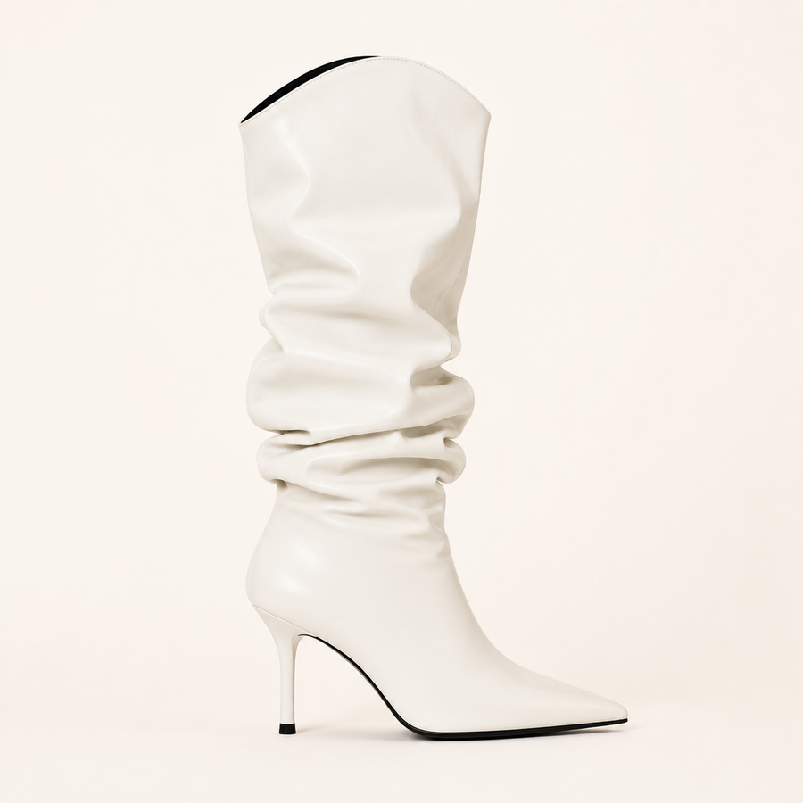 Ginevra Ivory Slouch Boots